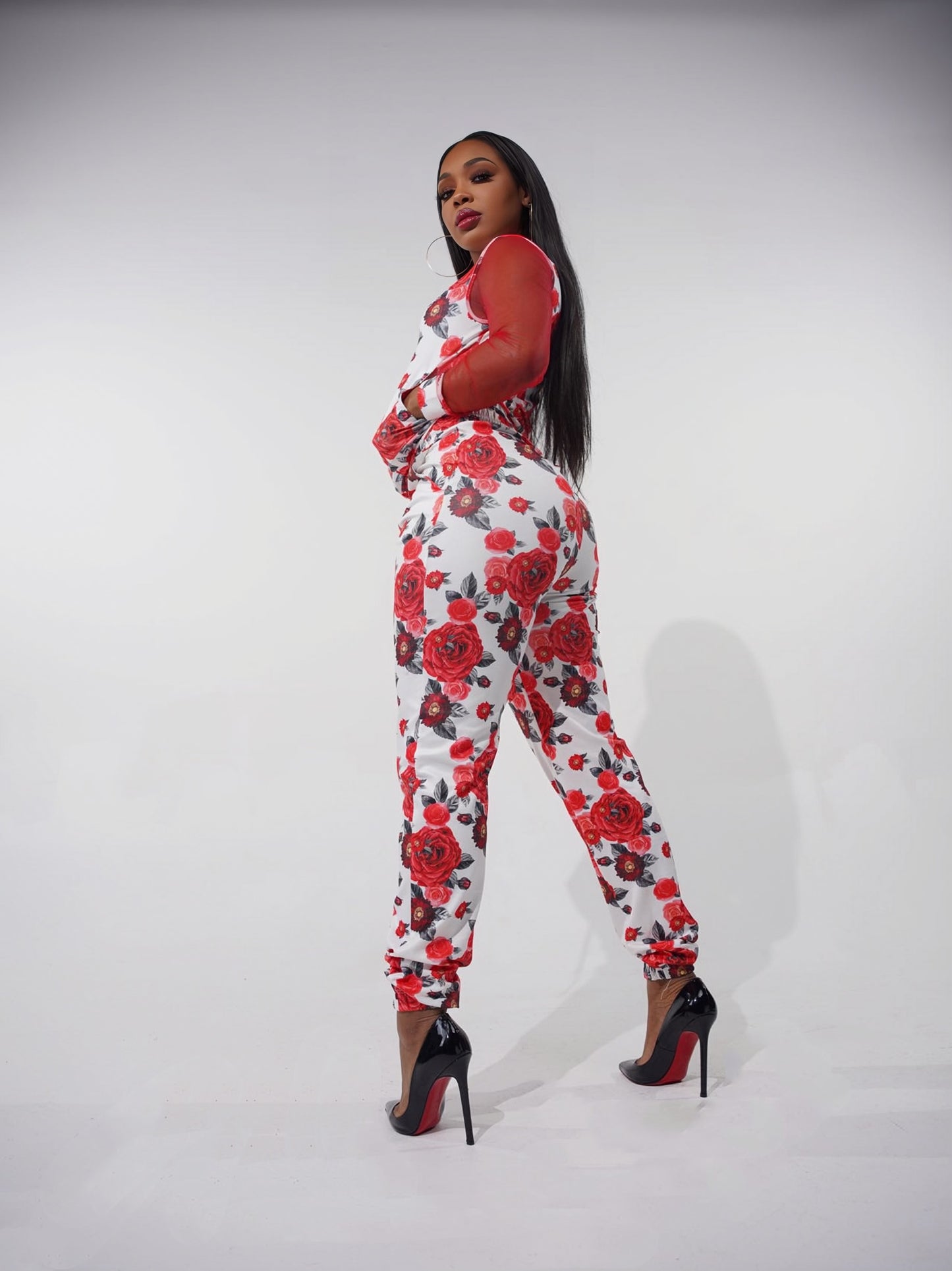 π₯ Rose Mesh Jogger Set