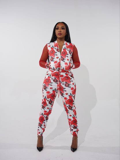 🔥 Rose Mesh Jogger Set