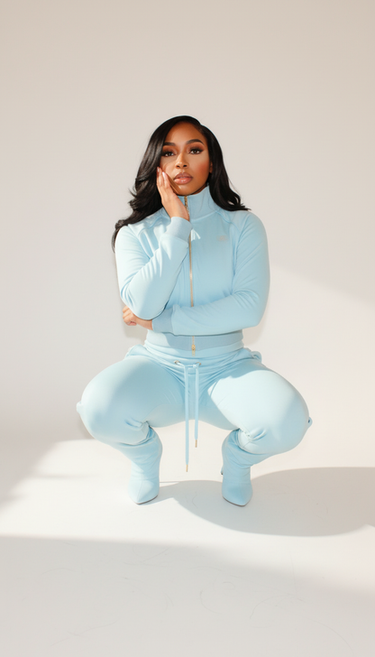 Ice Blue Jogger Set + Matching Headband