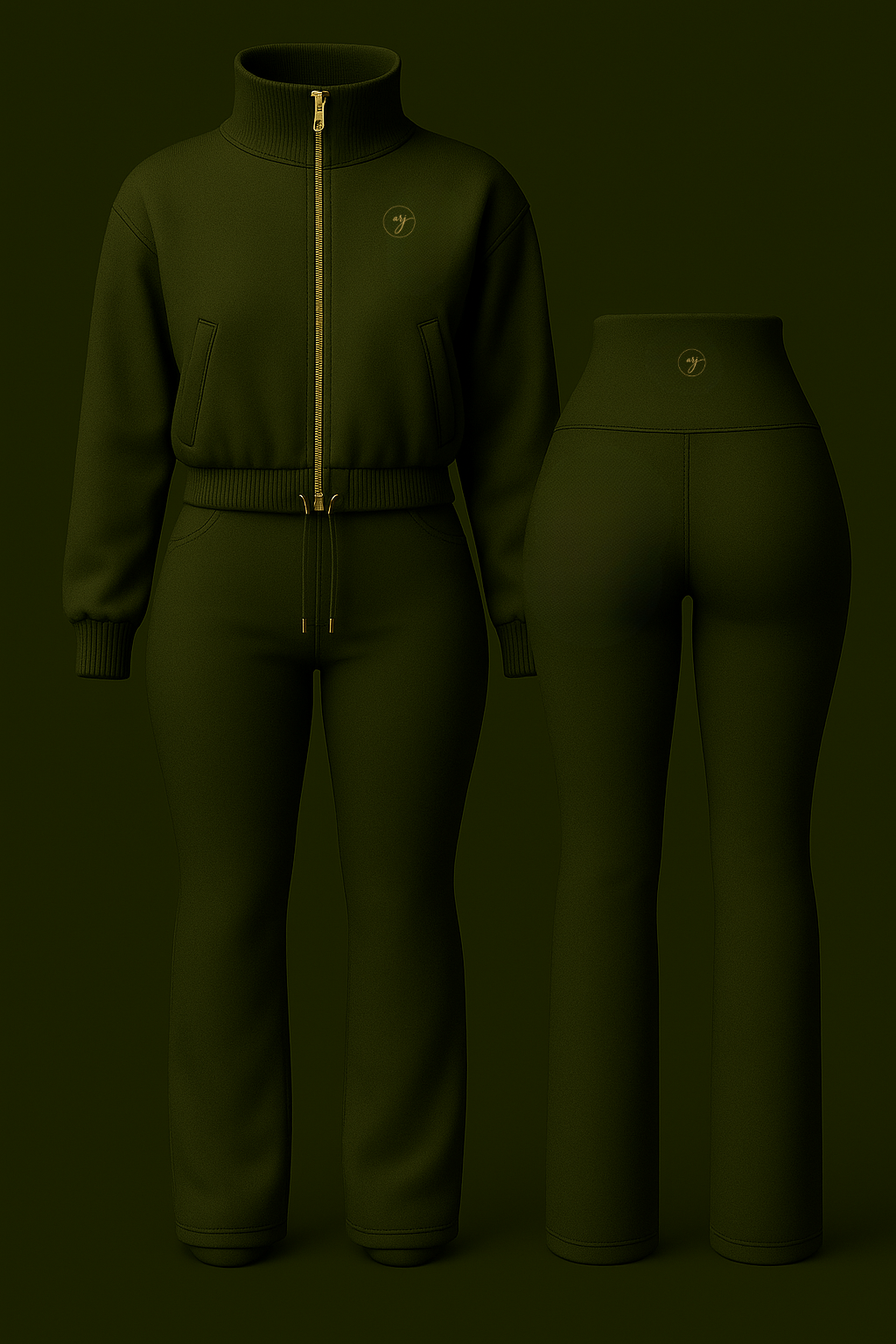 Deep Olive Allure Luxe Lounge Set + Matching Headband