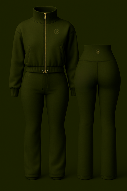 Deep Olive Allure Luxe Lounge Set + Matching Headband