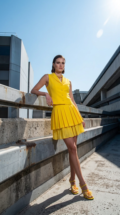 Citrine Pleated Skirt