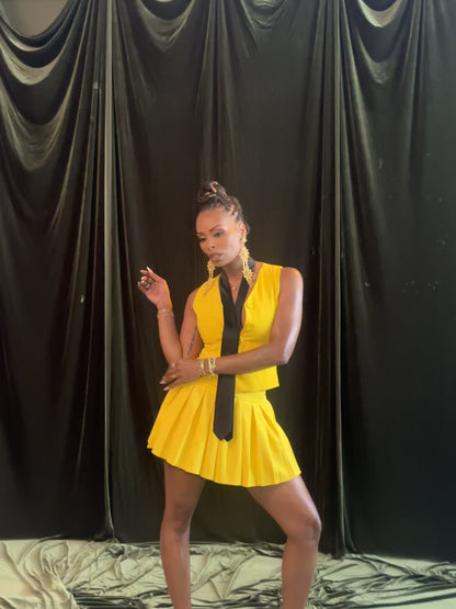 Citrine Pleated Skirt